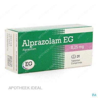 ALPRAZOLAM 0.25 MG 20 TABLETTEN 1 Bromazepam behoort tot de benzodiazepinen. Het werkt rustgevend, spierontspannend en vermindert angstgevoelens. Artsen schrijven het voor bij angstgevoelens en gespannenheid en sociale fobie.